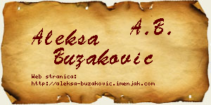 Aleksa Buzaković vizit kartica